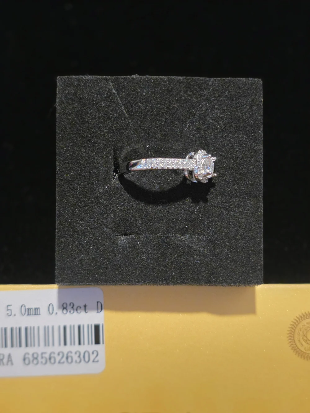 Sterling Silver & Moissanite Pave Engagement Ring Sz5